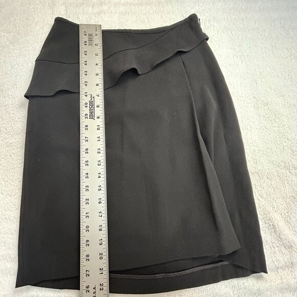 Etro Womens Black Ruffle Wrap Skirt Size 42 Career Lined Made In Italy New $829 - Picture 8 of 8
